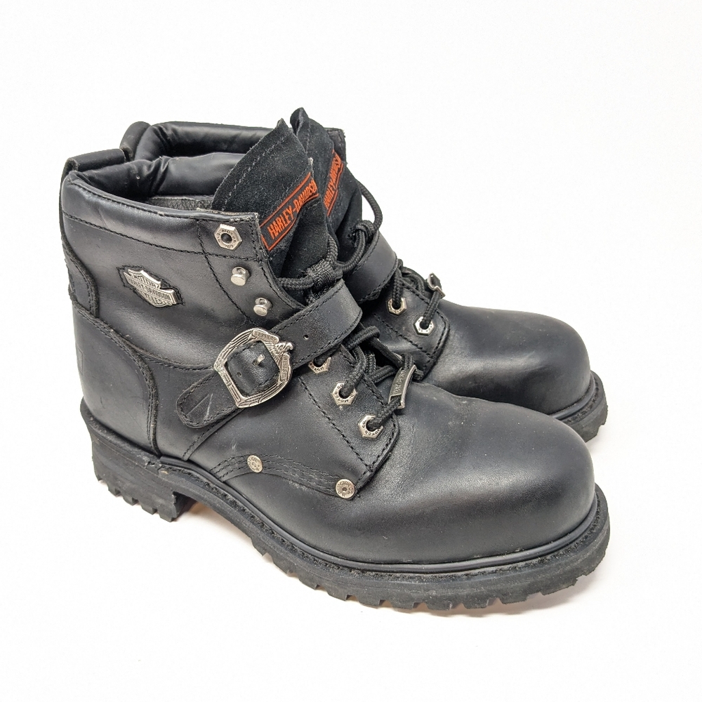 Harley Davidson Faded Glory Black Biker Women’s Boots Style 81048 Size 11 Buckle